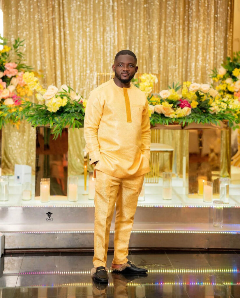 Here are beautiful photos of a groom in Ghanaian wedding outfit