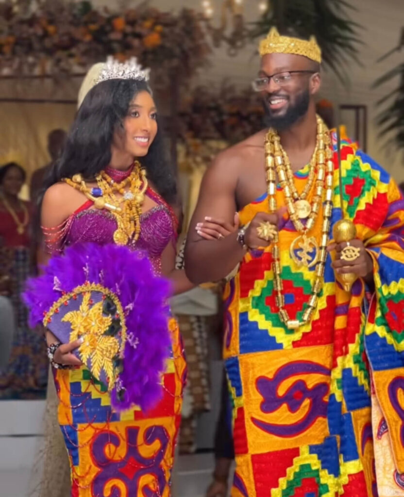 Omanye Royal Kingdom: Prince Alvin and Shantel in Kente wedding dress