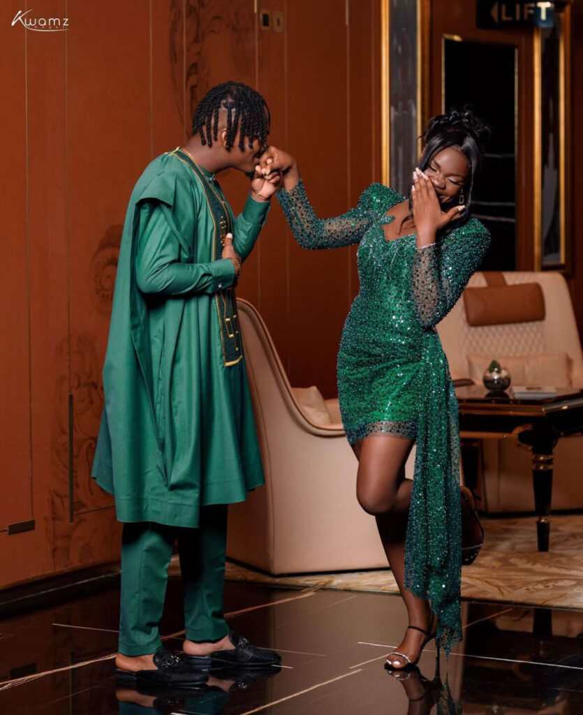 Ghana Wedding Dress: Endurance Grand and Demzy Baye give the perfect inspo in colour green